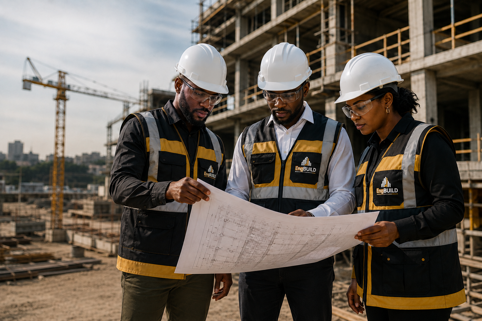 Engenheiros EngBuild em obra